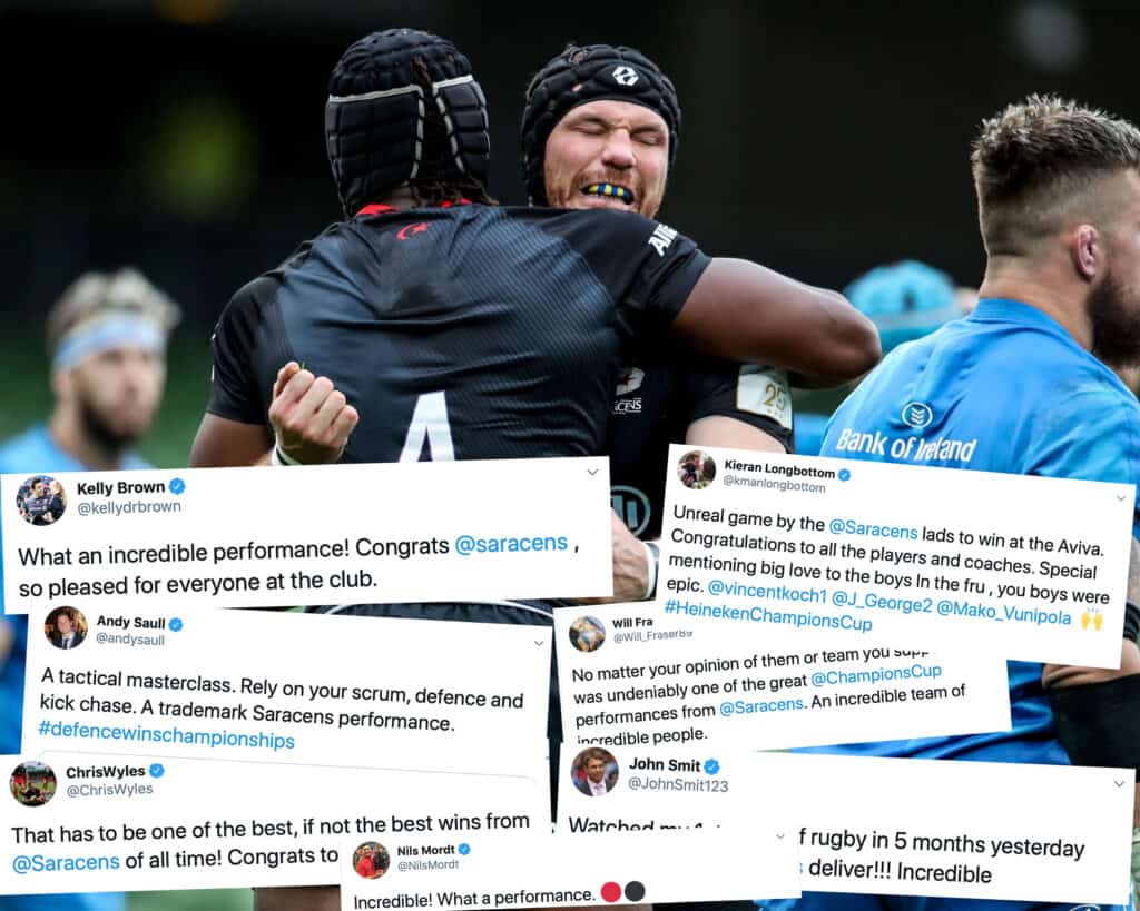 Maro Itoje celebrates winning a scrum with Tim Swinson 19/9/2020