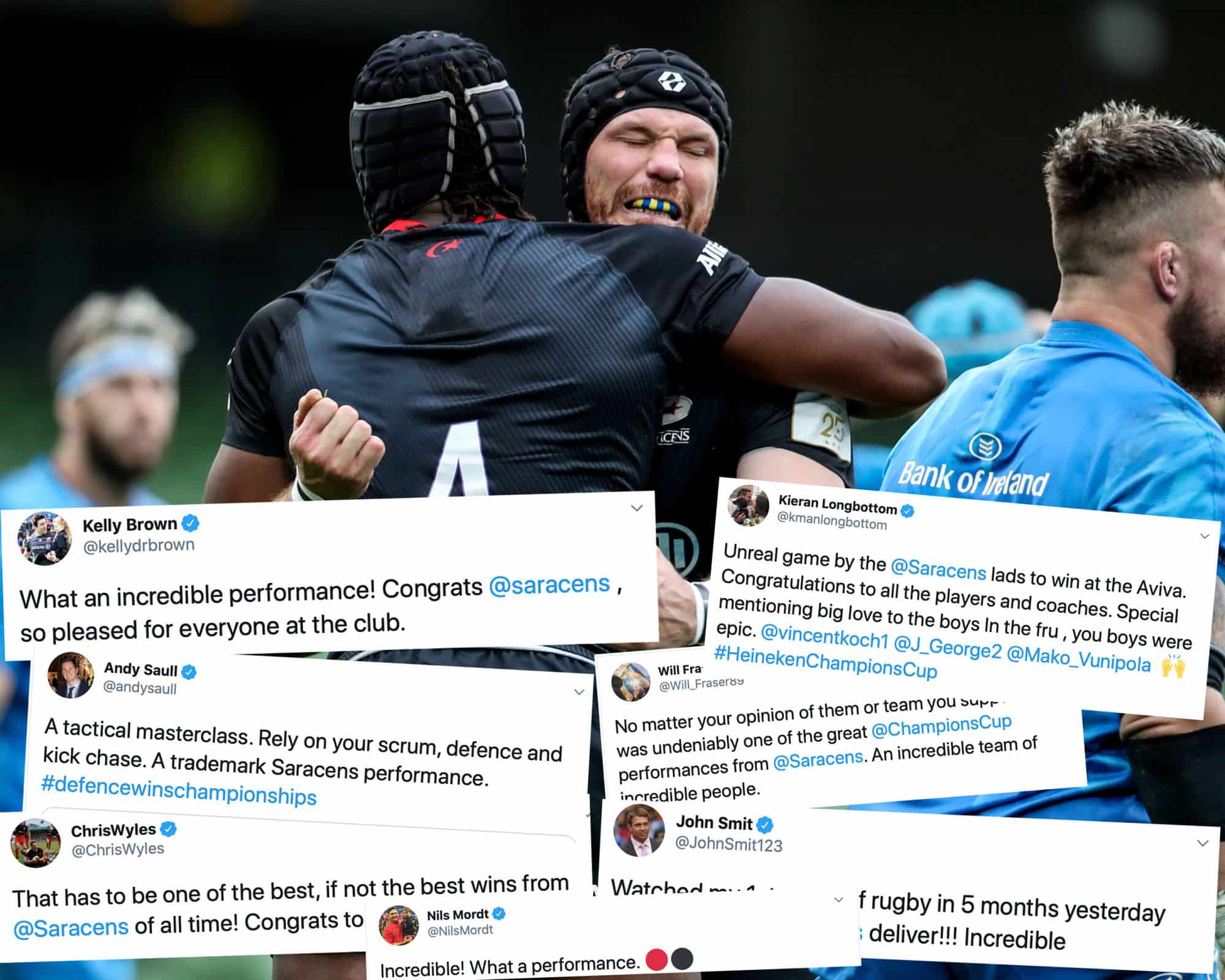 Maro Itoje celebrates winning a scrum with Tim Swinson 19/9/2020