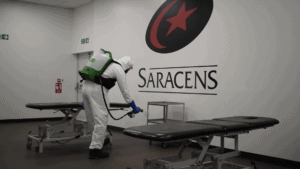 Electrostatic Backpack - Saracens Logo 03 - technical approval given Electrostatic Backpack - Saracens Logo 03 - technical approval given